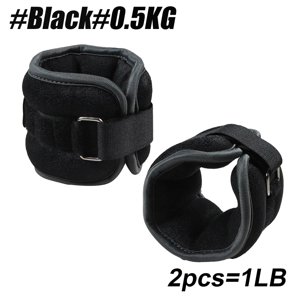 1Pair Adjustable Ankle & Wrist Weights (0.5kg/1kg) Neoprene