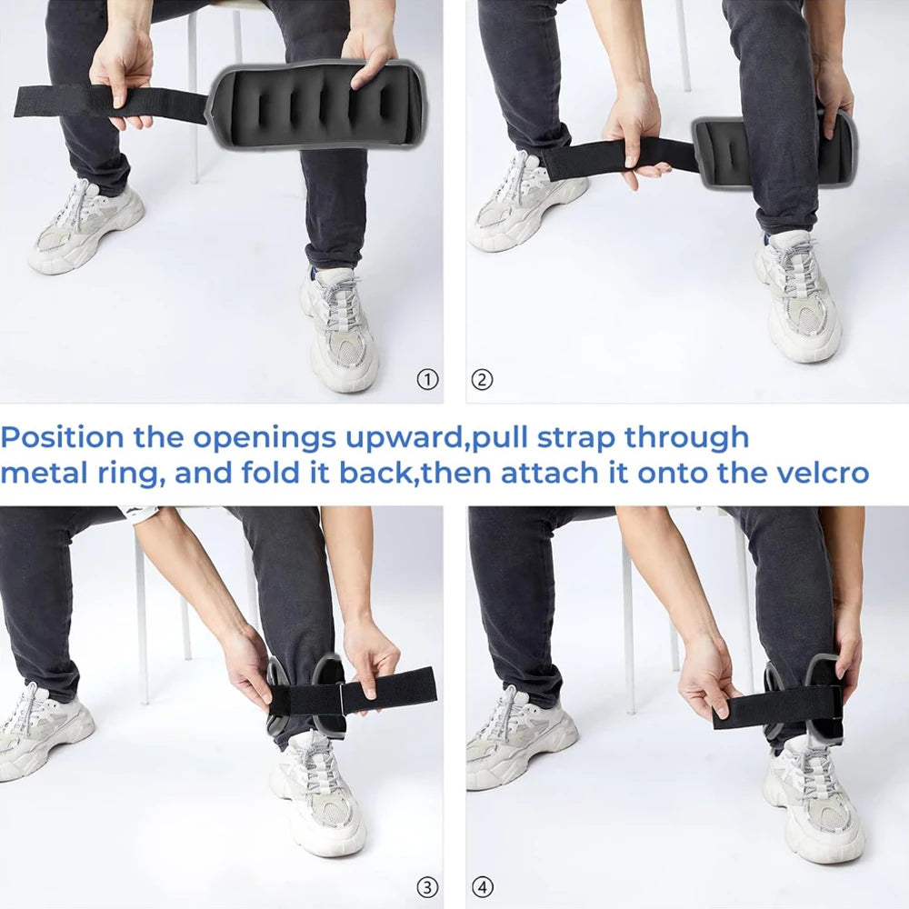 1Pair Adjustable Ankle & Wrist Weights (0.5kg/1kg) Neoprene