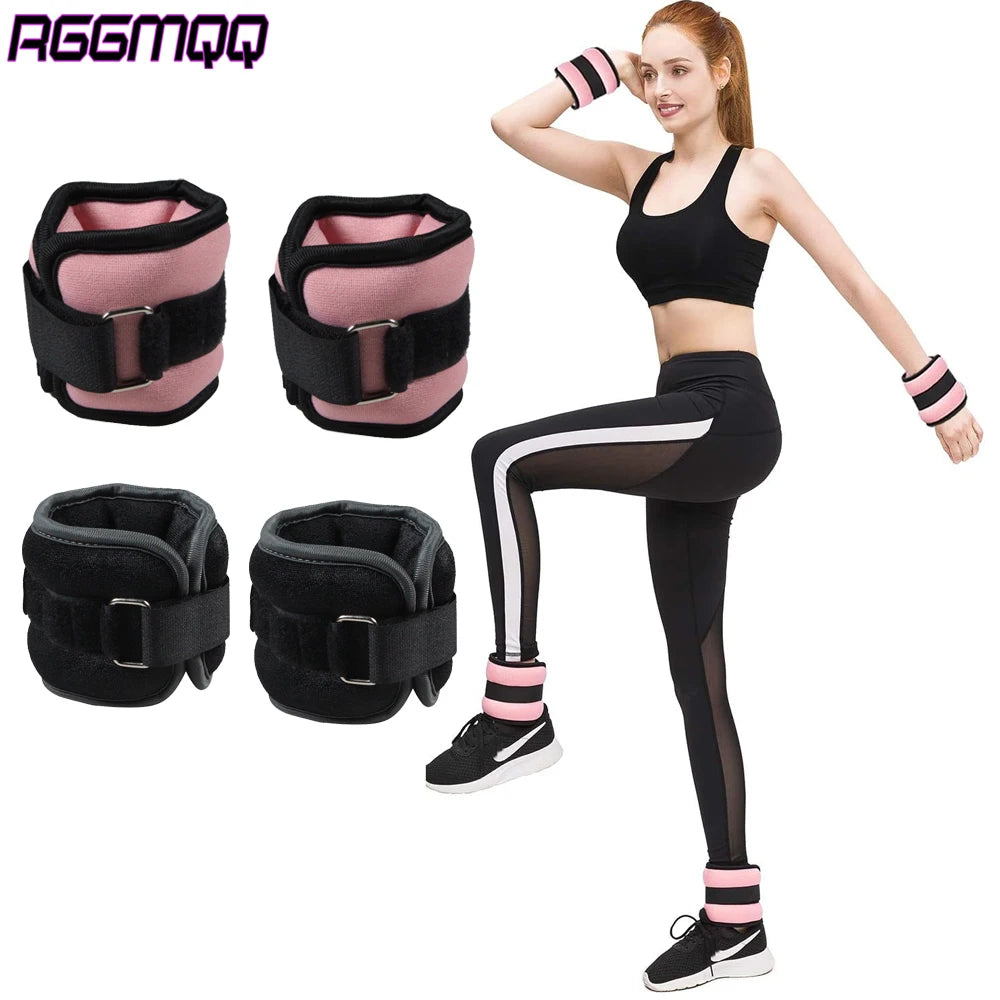 1Pair Adjustable Ankle & Wrist Weights (0.5kg/1kg) Neoprene