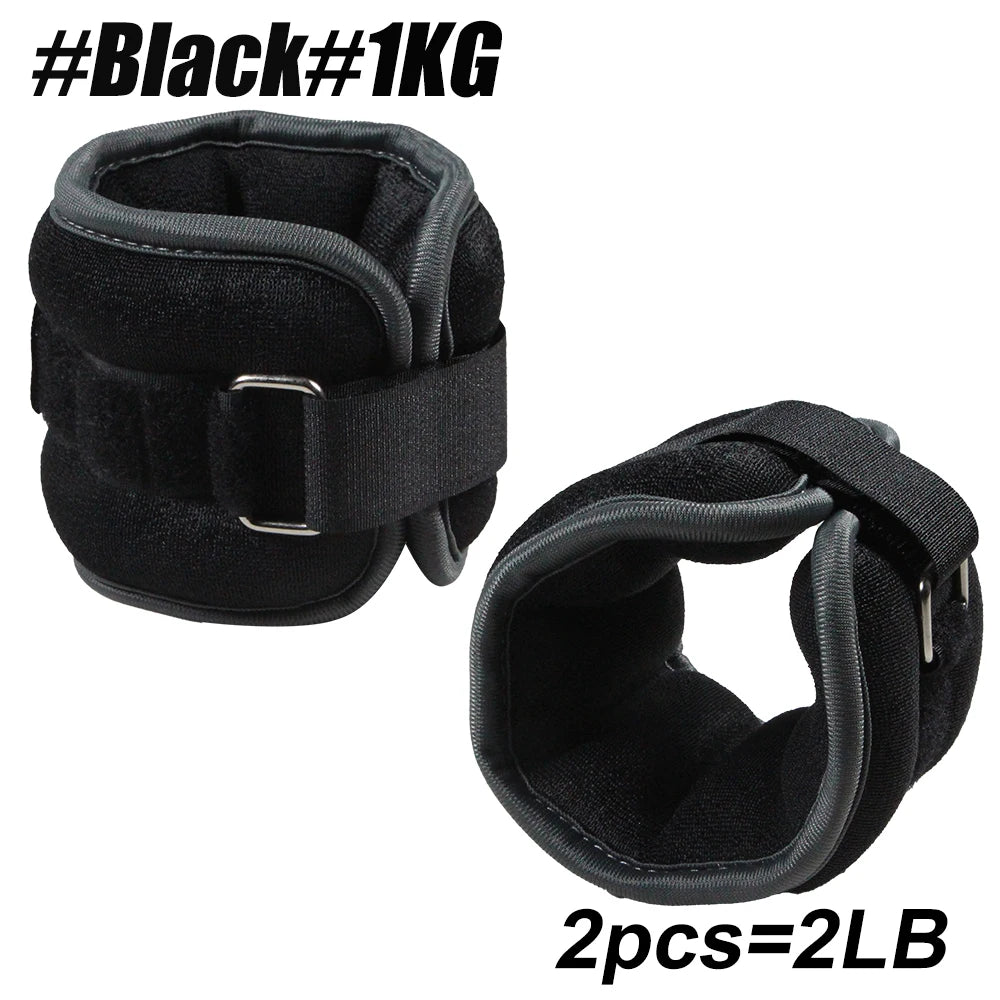 1Pair Adjustable Ankle & Wrist Weights (0.5kg/1kg) Neoprene