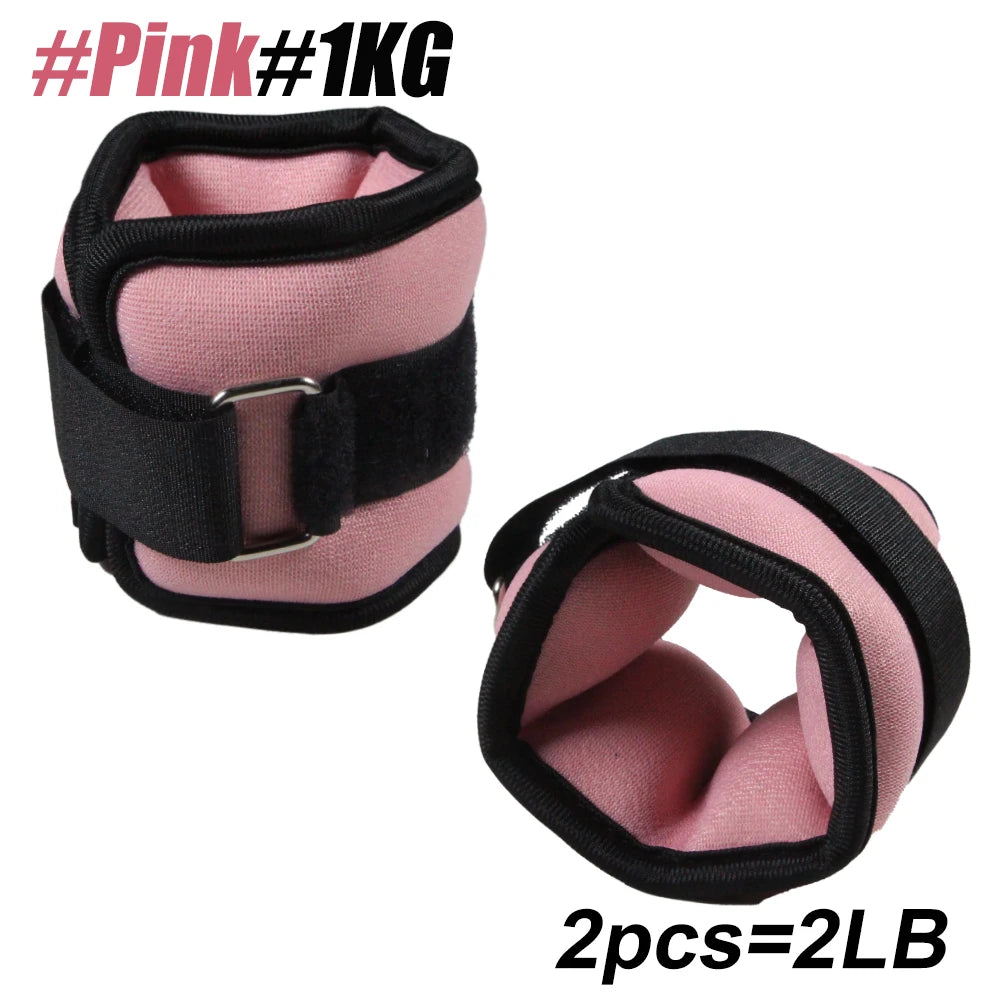 1Pair Adjustable Ankle & Wrist Weights (0.5kg/1kg) Neoprene