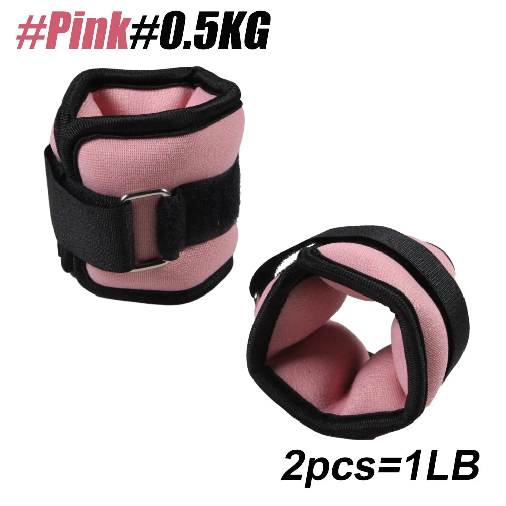 1Pair Adjustable Ankle & Wrist Weights (0.5kg/1kg) Neoprene